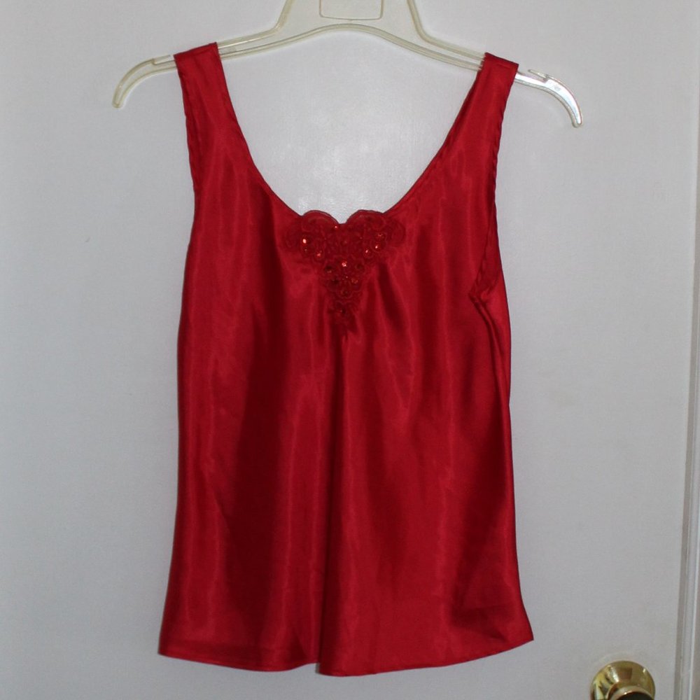 Red Camisole Lace trim